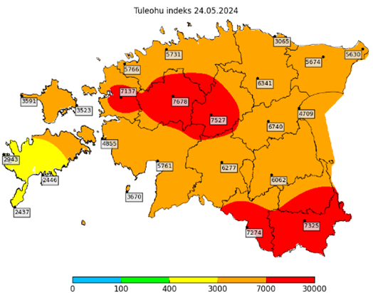 Nesterovi ohuklassid Eesti kaardil