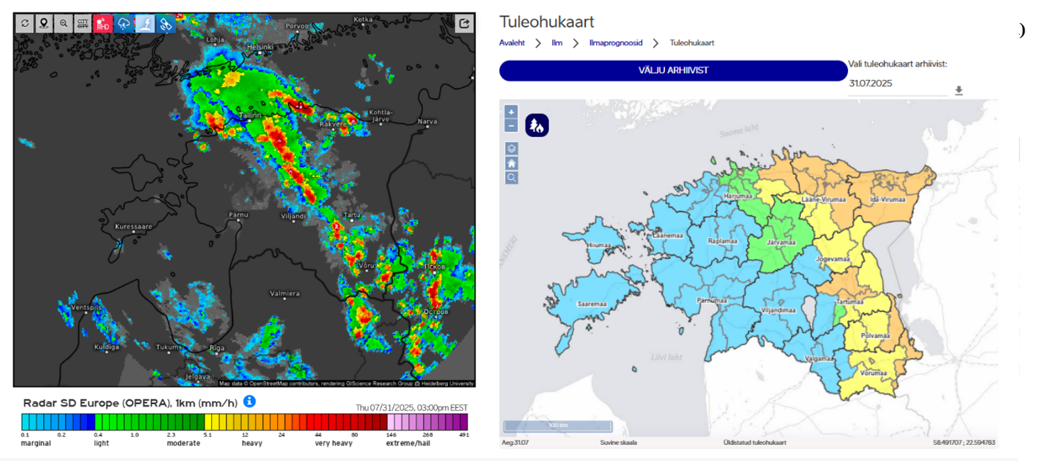 sajud ja arvutatud tuleoht